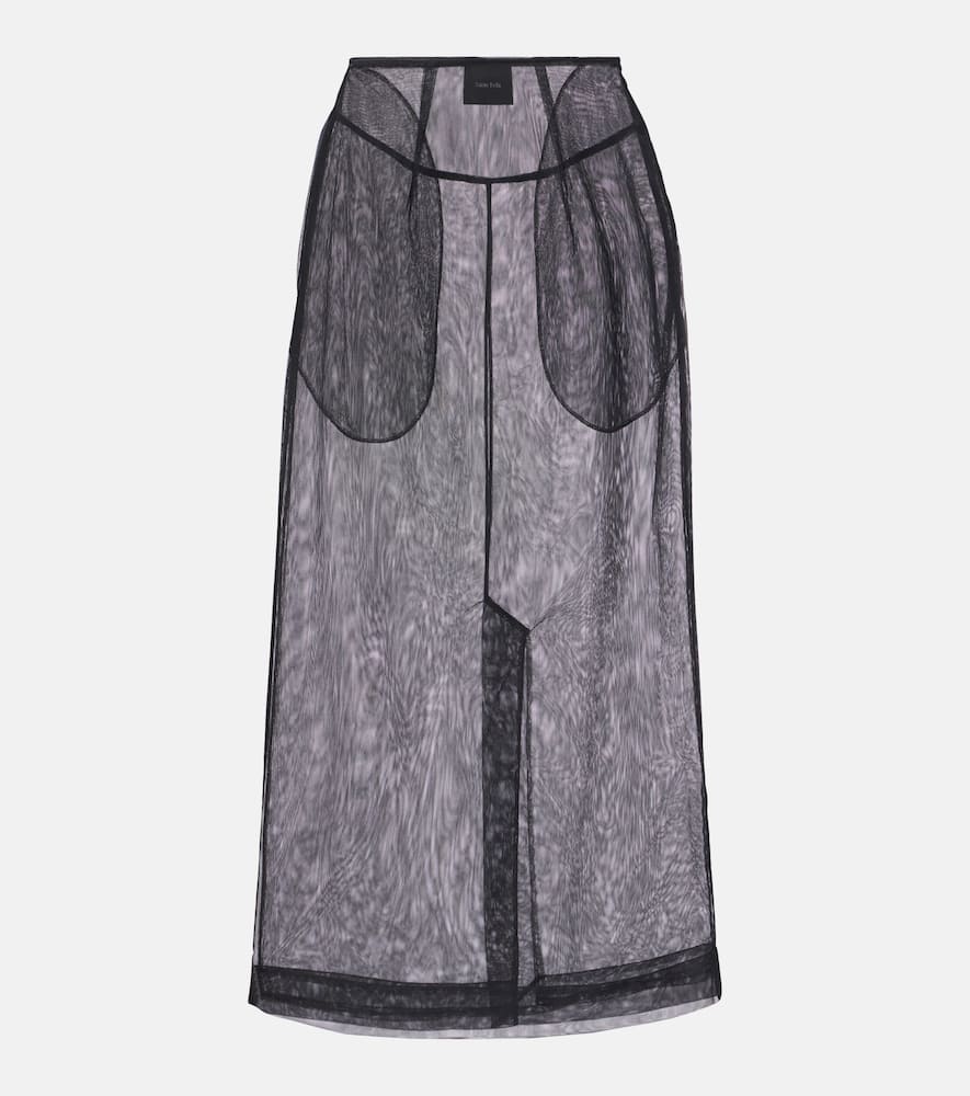 Sheer tulle pencil skirt