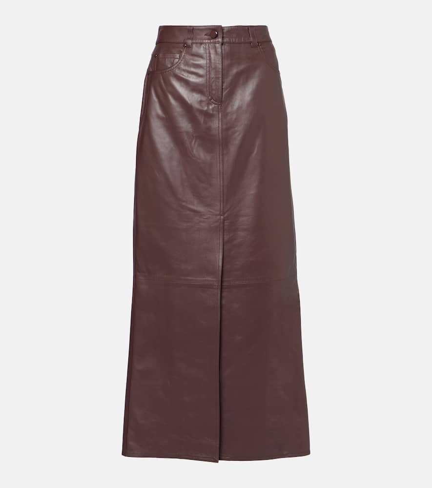 Sleek Statement leather midi skirt