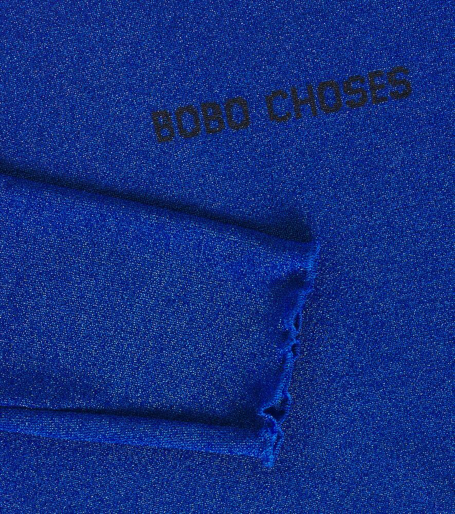 Bobo Choses Logo-print Metallic-thread Stretch-woven Top 4-11 Y In Blue