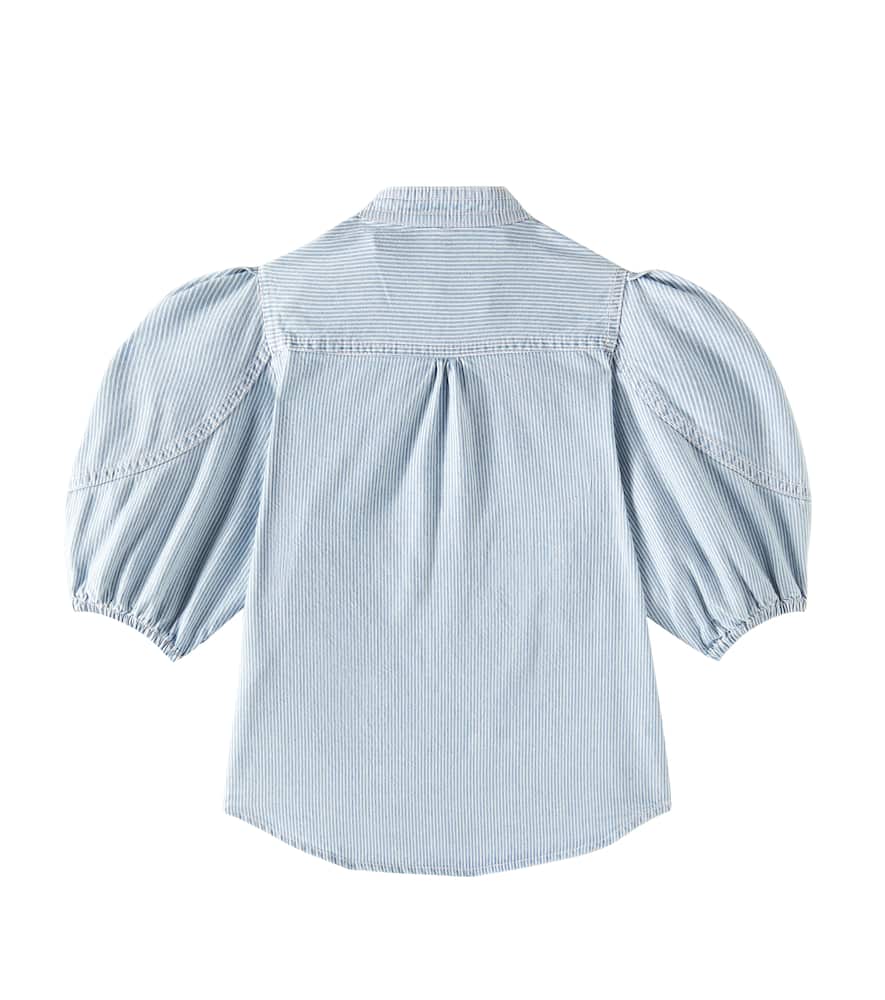 Zimmermann Wylie Utility Striped Denim Top In Ticking Stripe