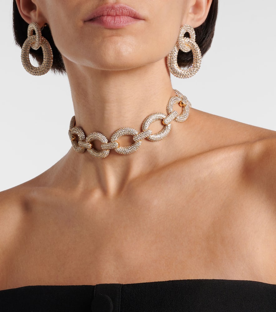 Self-Portrait Crystal-embellished choker