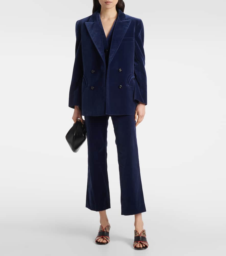 Blazé Milano Jealousy Gliss Cotton Velvet Vest In Blue