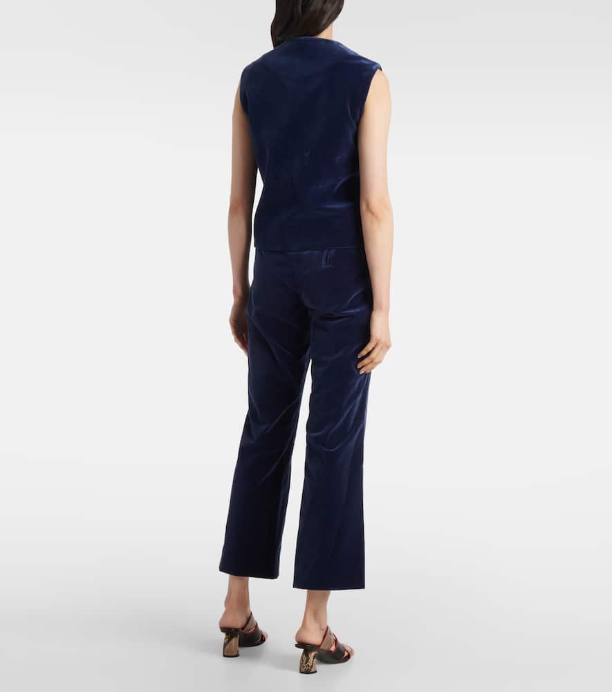 Blazé Milano Jealousy Gliss Cotton Velvet Vest In Blue