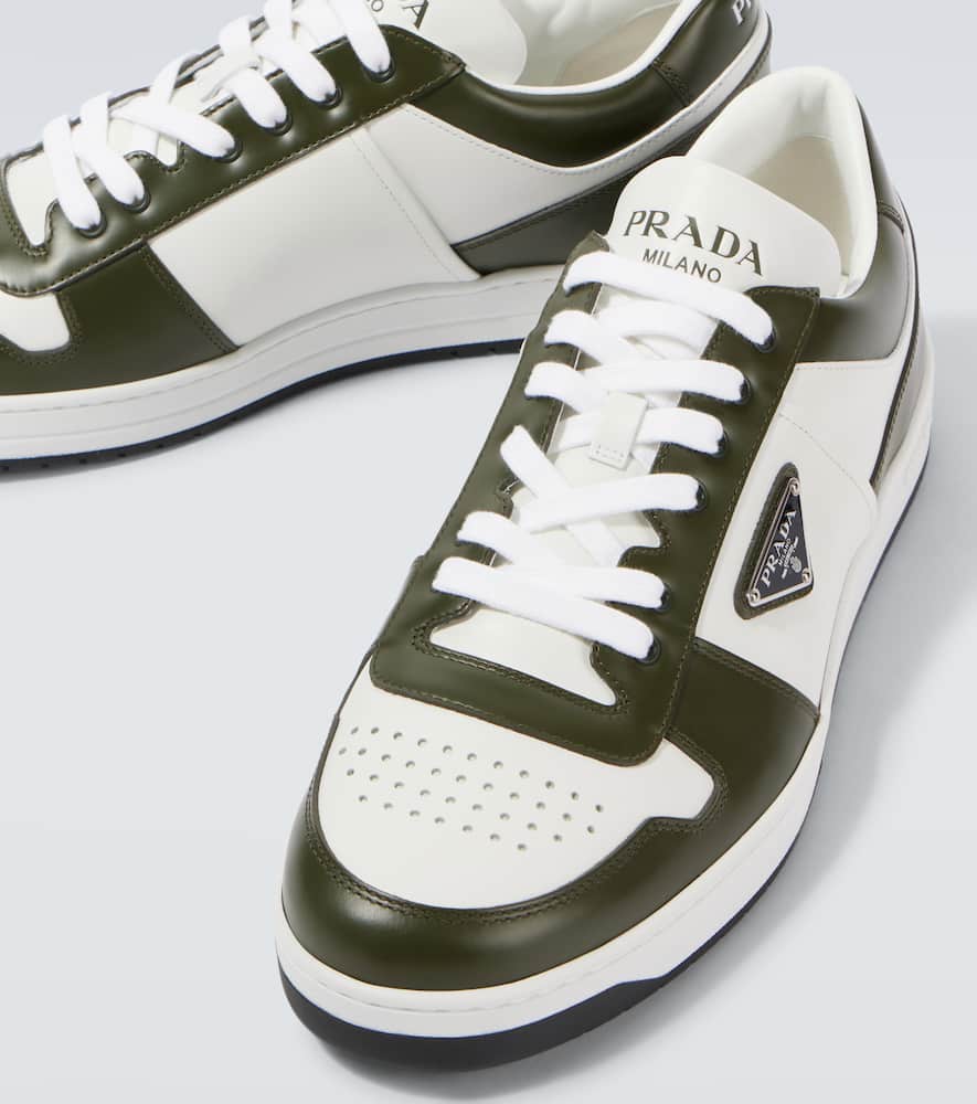 Prada Leather Sneakers Downtown Two-tone In White