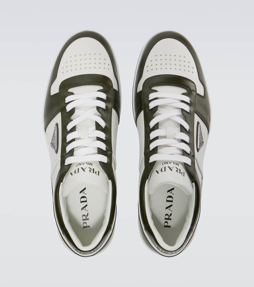 Prada Leather Sneakers Downtown Two-tone In White