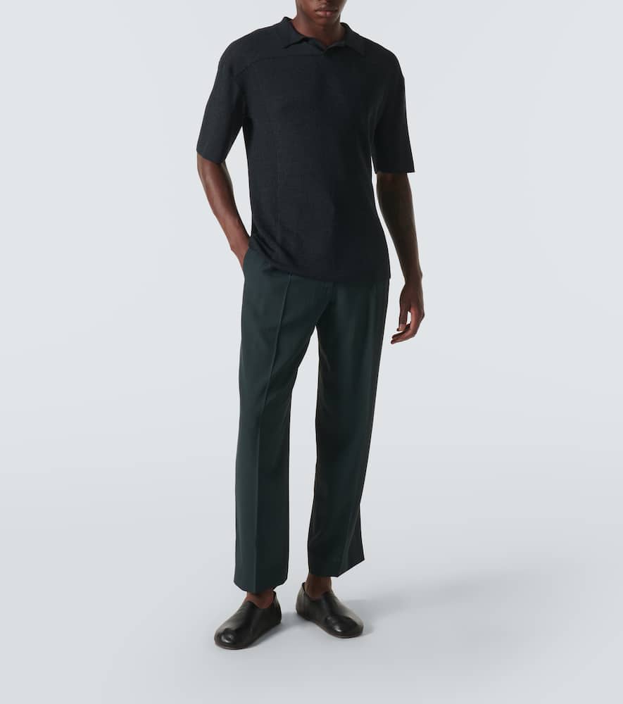The Row Silas Wool Pleated Pants In Green
