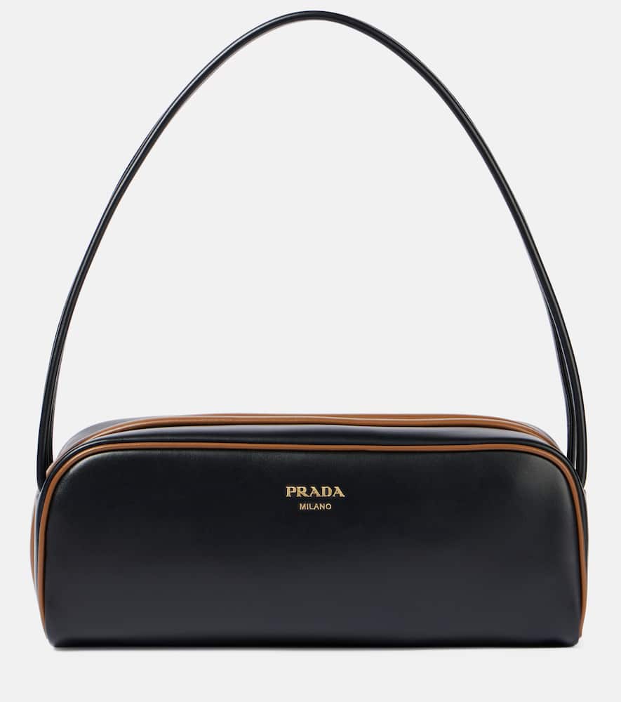 Prada Women Black Leather Shoulder Bag