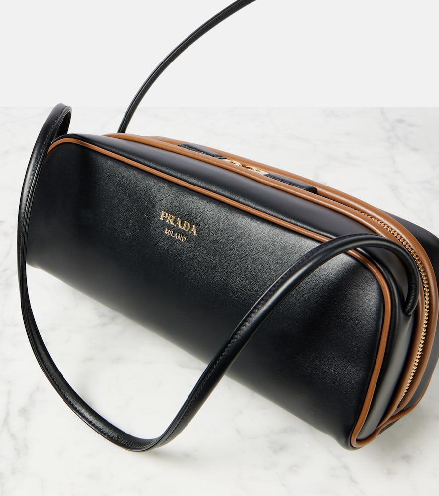 Prada Women Black Leather Shoulder Bag