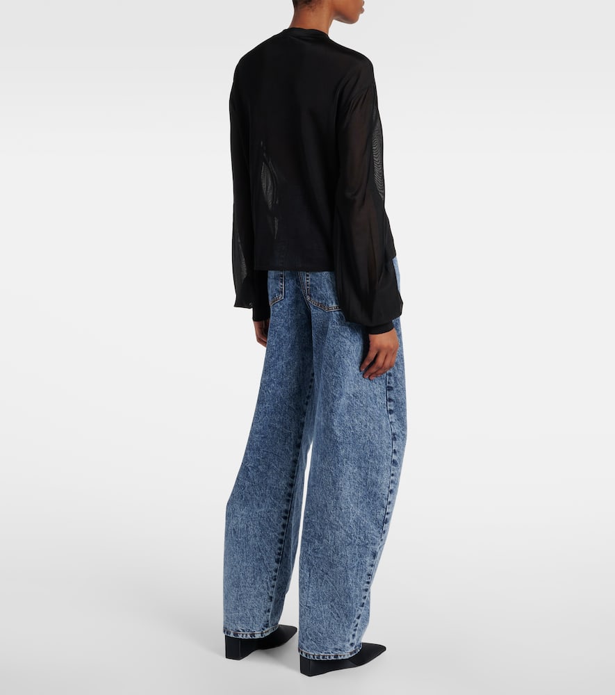 Alaïa Lamé Sweater In Black