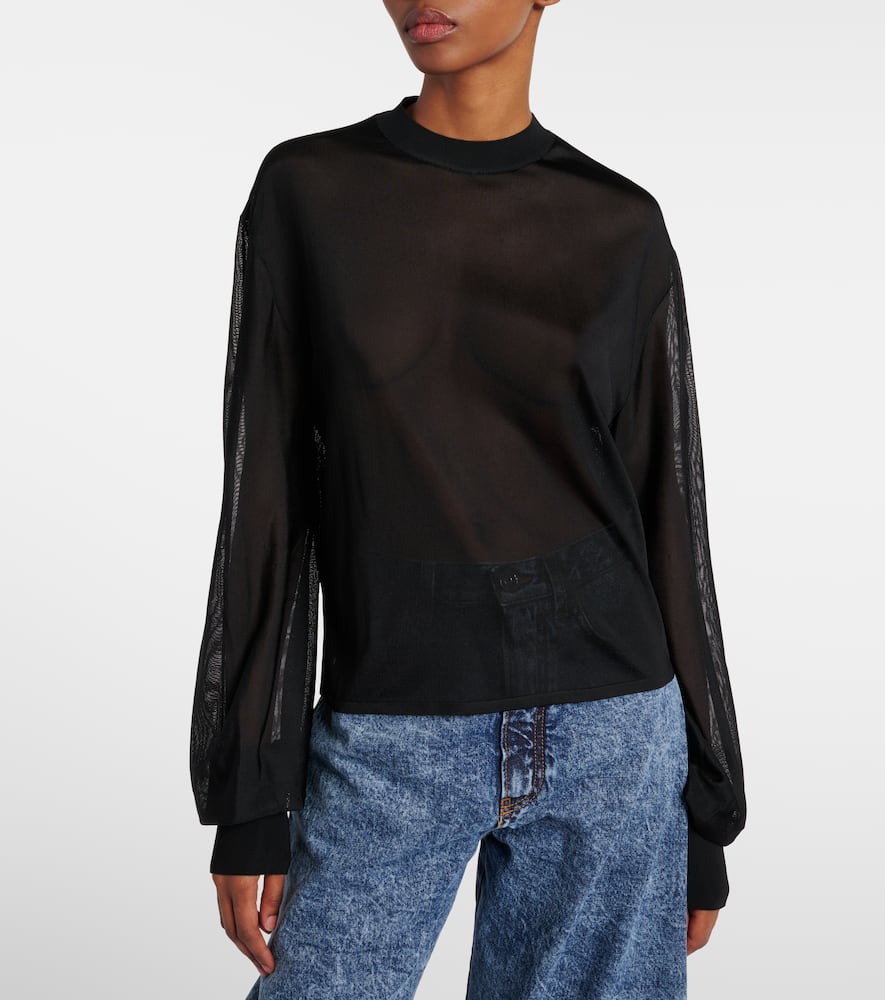 Alaïa Lamé Sweater In Black