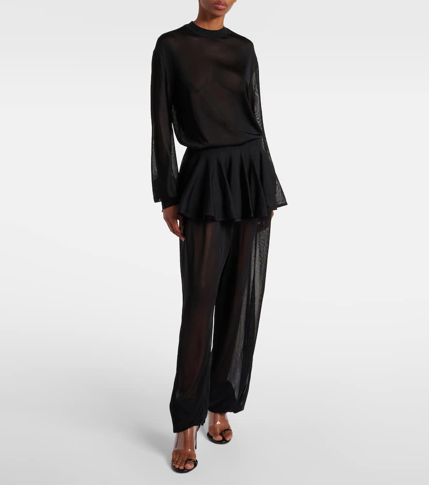 Alaïa Lamé Sweater In Black