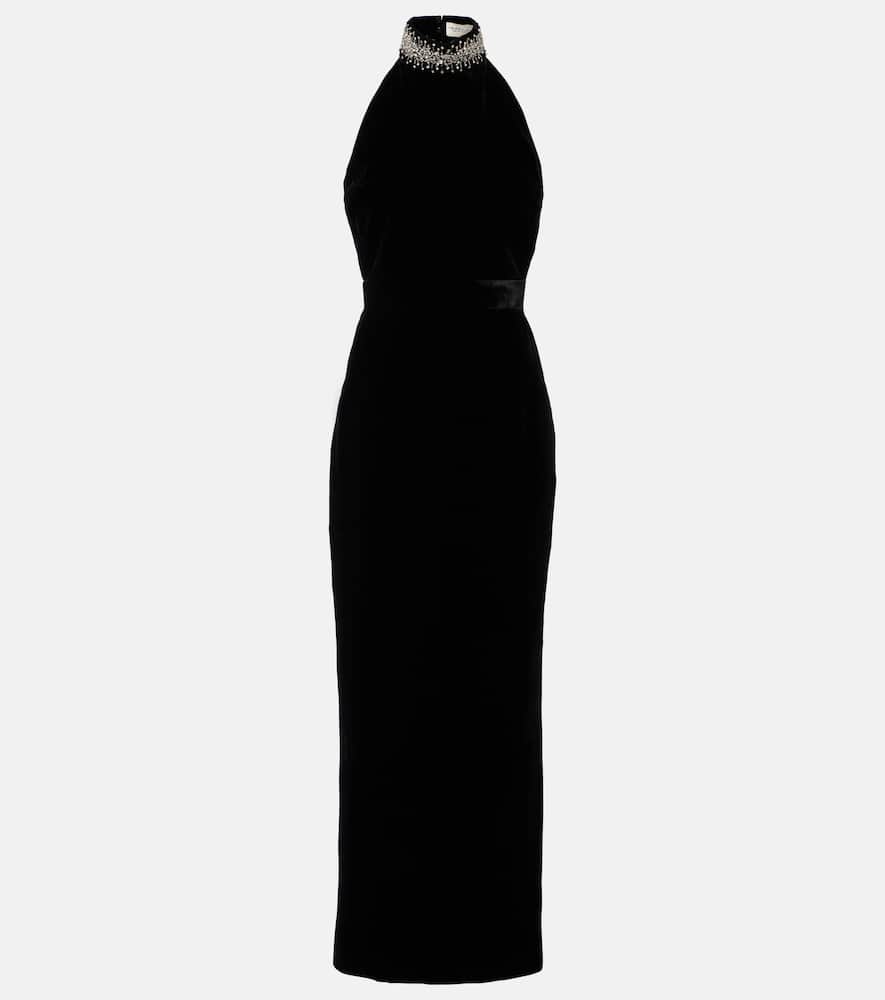 Hemingway halterneck silk maxi dress