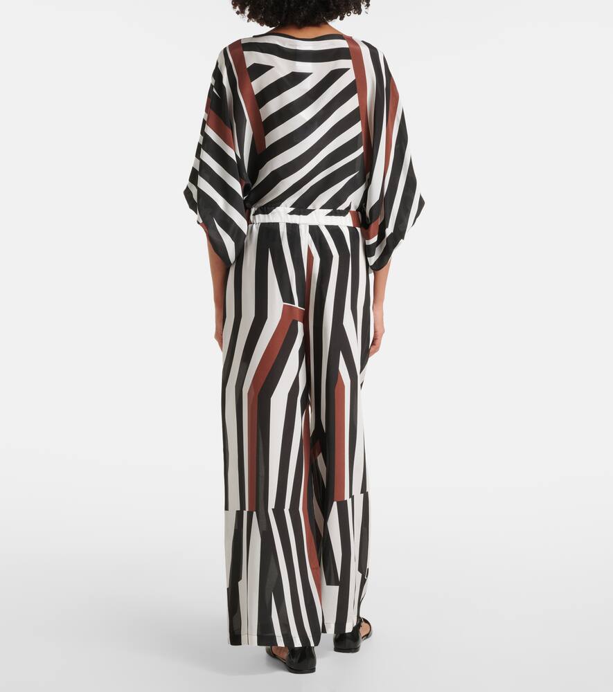 Max Mara Tropea Striped Silk Crepe De Chine Wide-leg Pants In Multicoloured