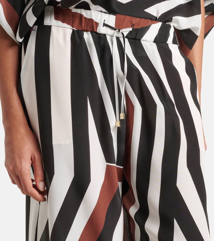 Max Mara Tropea Striped Silk Crepe De Chine Wide-leg Pants In Multicoloured