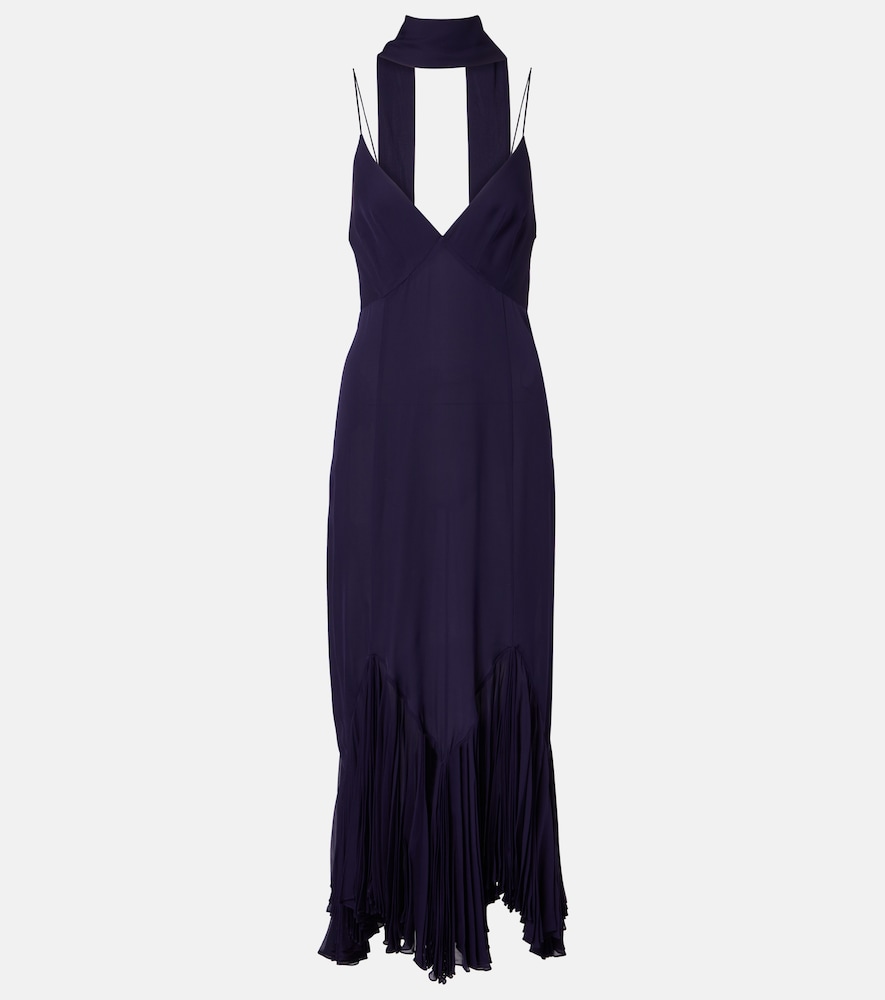 Khaite Candita scarf-detail silk midi dress