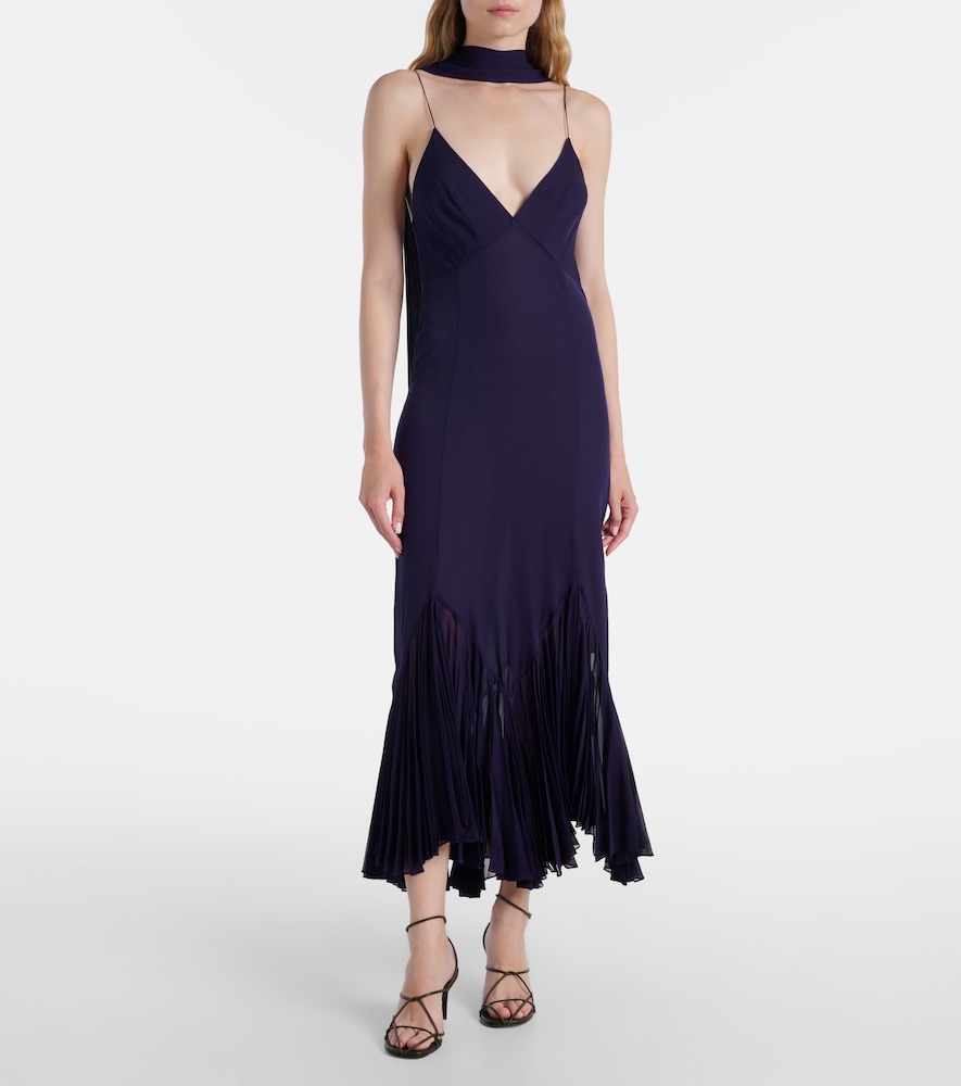 Khaite Candita scarf-detail silk midi dress