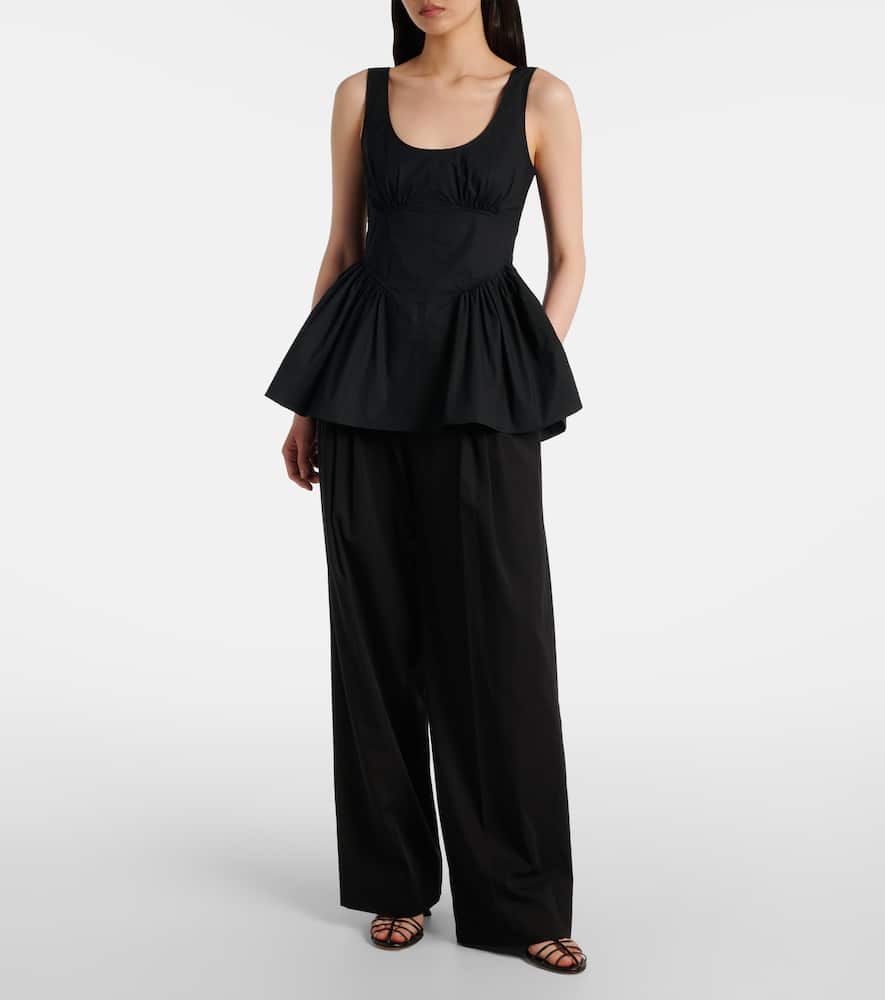 Proenza Schouler White Label Bader Cotton-blend Poplin Top