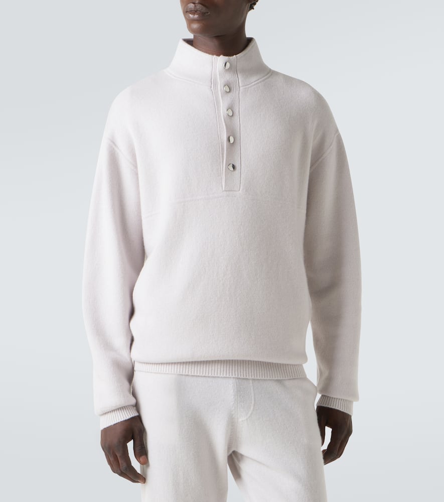 Allude Wool And Cashmere Turtleneck Sweater In White