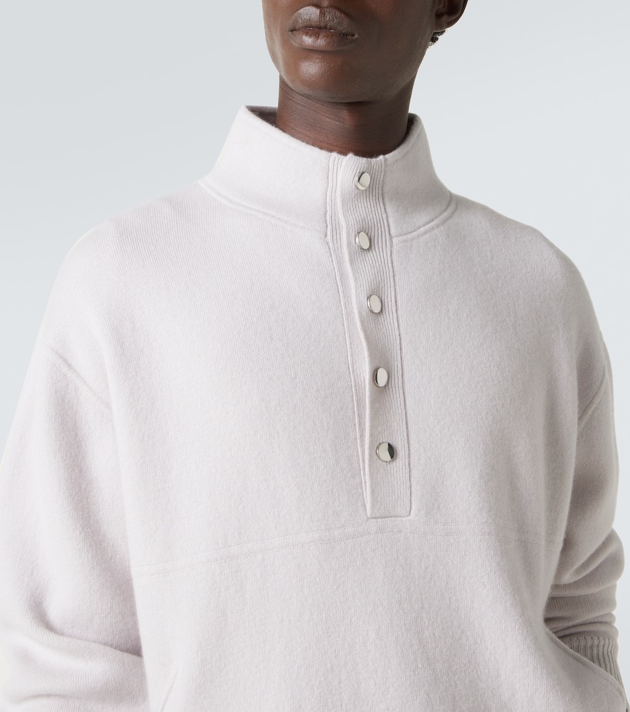 Allude Wool And Cashmere Turtleneck Sweater In White