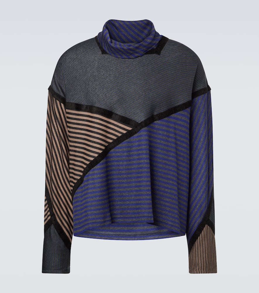 Kiko Kostadinov Raday Paneled Jersey Turtleneck Top In Multi