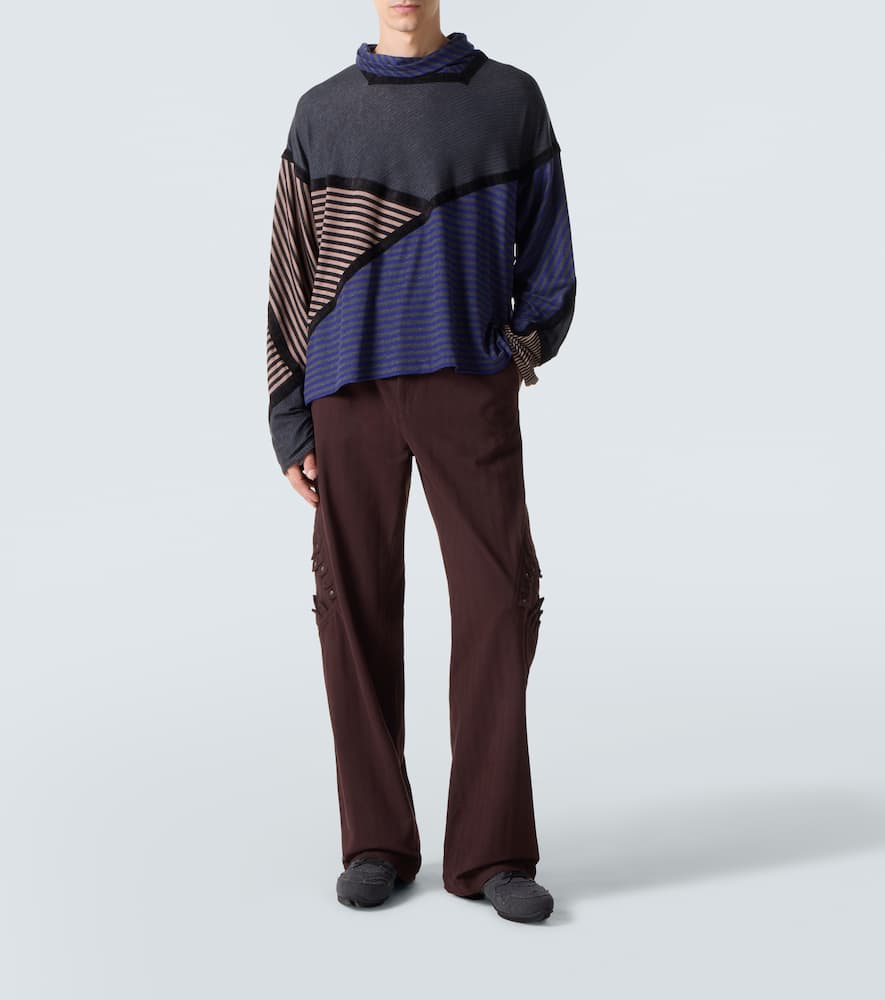 Kiko Kostadinov Raday Paneled Jersey Turtleneck Top In Multi