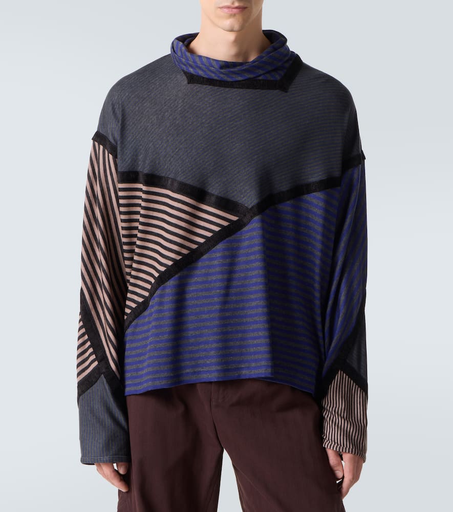 Kiko Kostadinov Raday Paneled Jersey Turtleneck Top In Multi