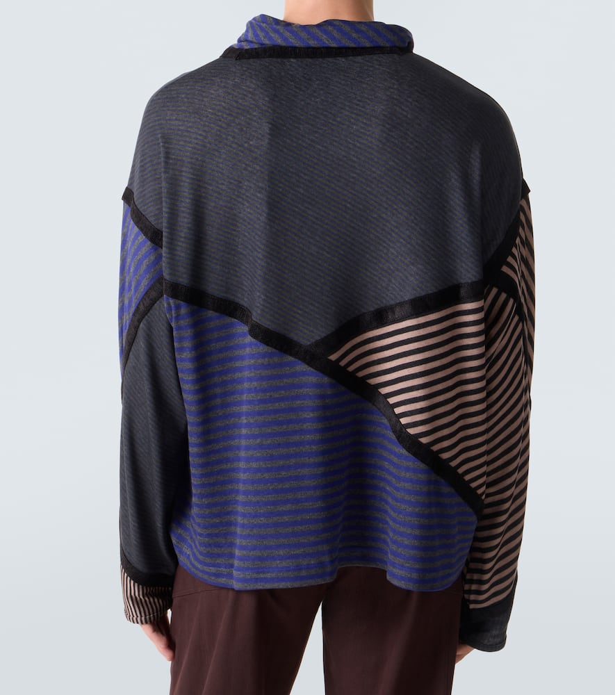 Kiko Kostadinov Raday Paneled Jersey Turtleneck Top In Multi