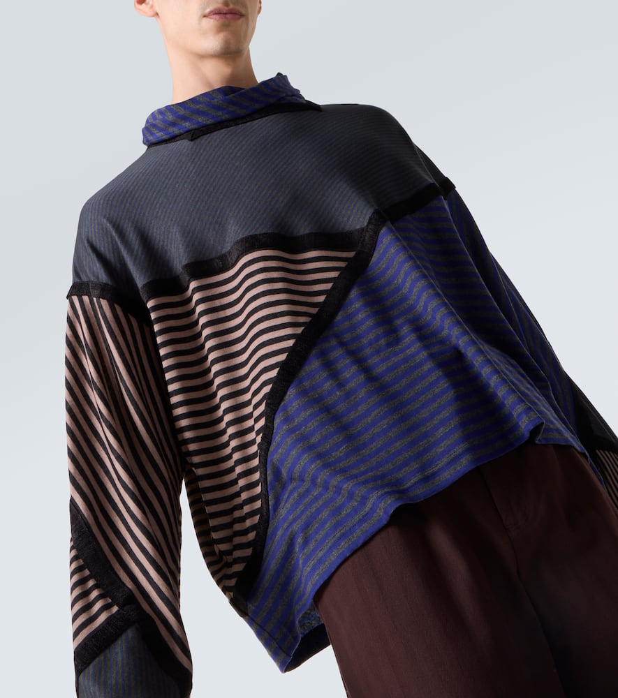 Kiko Kostadinov Raday Paneled Jersey Turtleneck Top In Multi