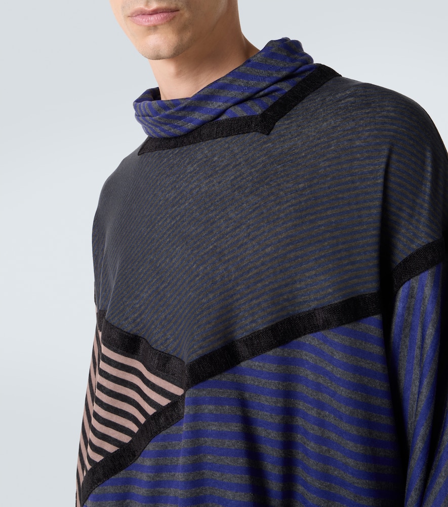 Kiko Kostadinov Raday Paneled Jersey Turtleneck Top In Multi