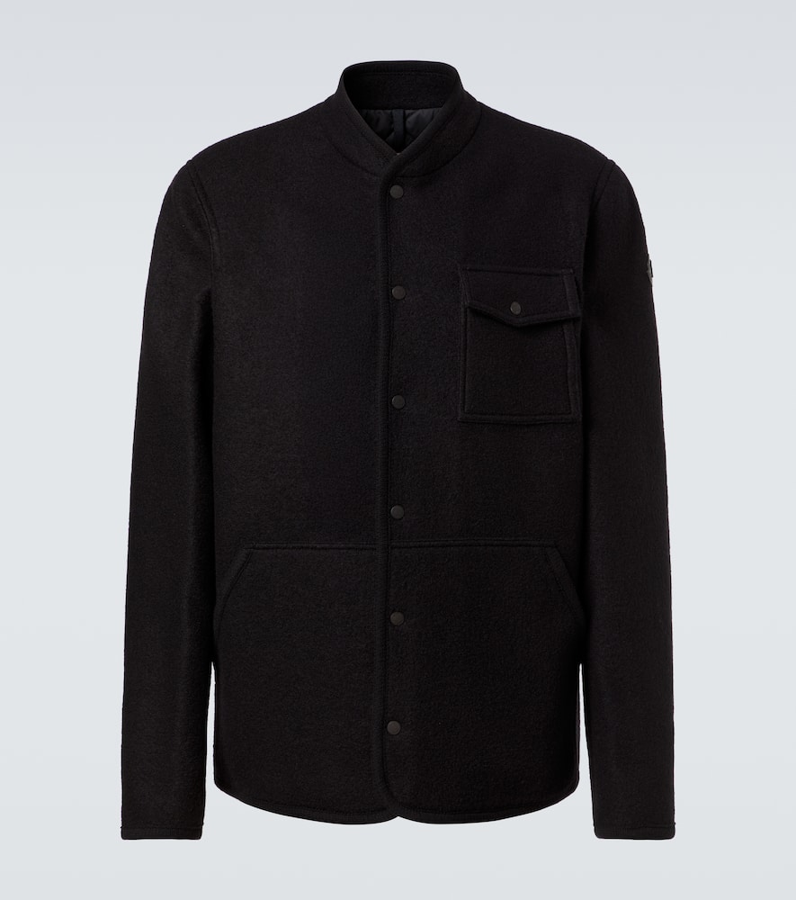 Moncler Virgin Wool Bouclé Overshirt In Black