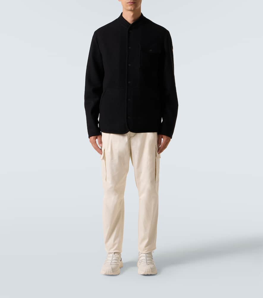 Moncler Virgin Wool Bouclé Overshirt In Black