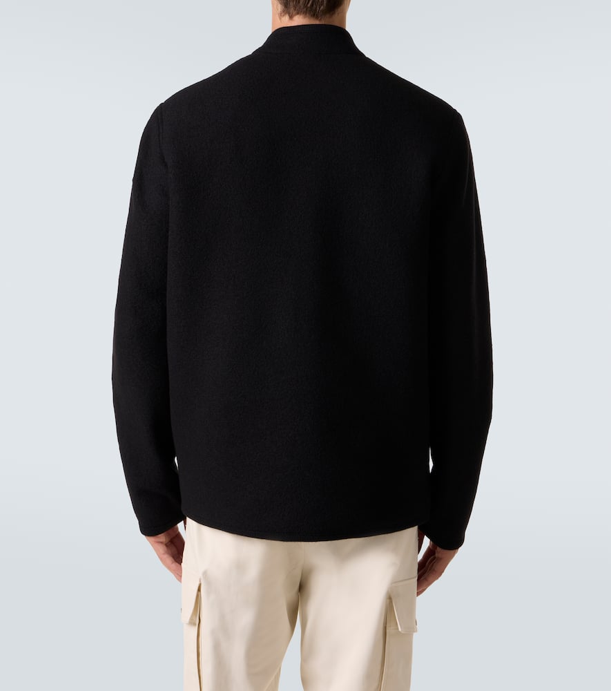 Moncler Virgin Wool Bouclé Overshirt In Black