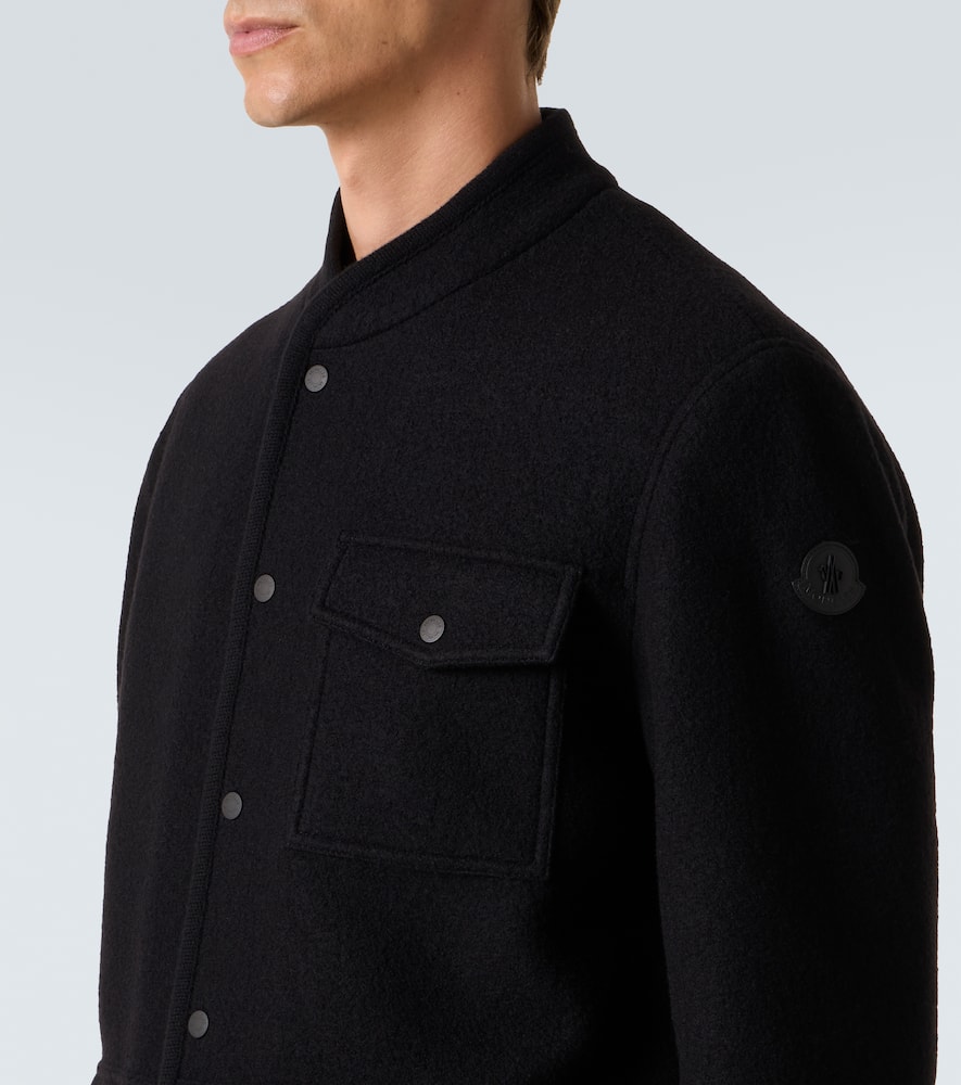Moncler Virgin Wool Bouclé Overshirt In Black
