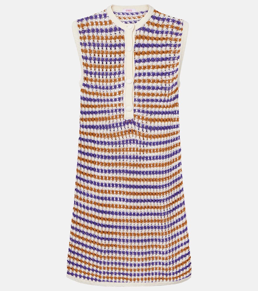 Inedite open-knit cotton-blend minidress