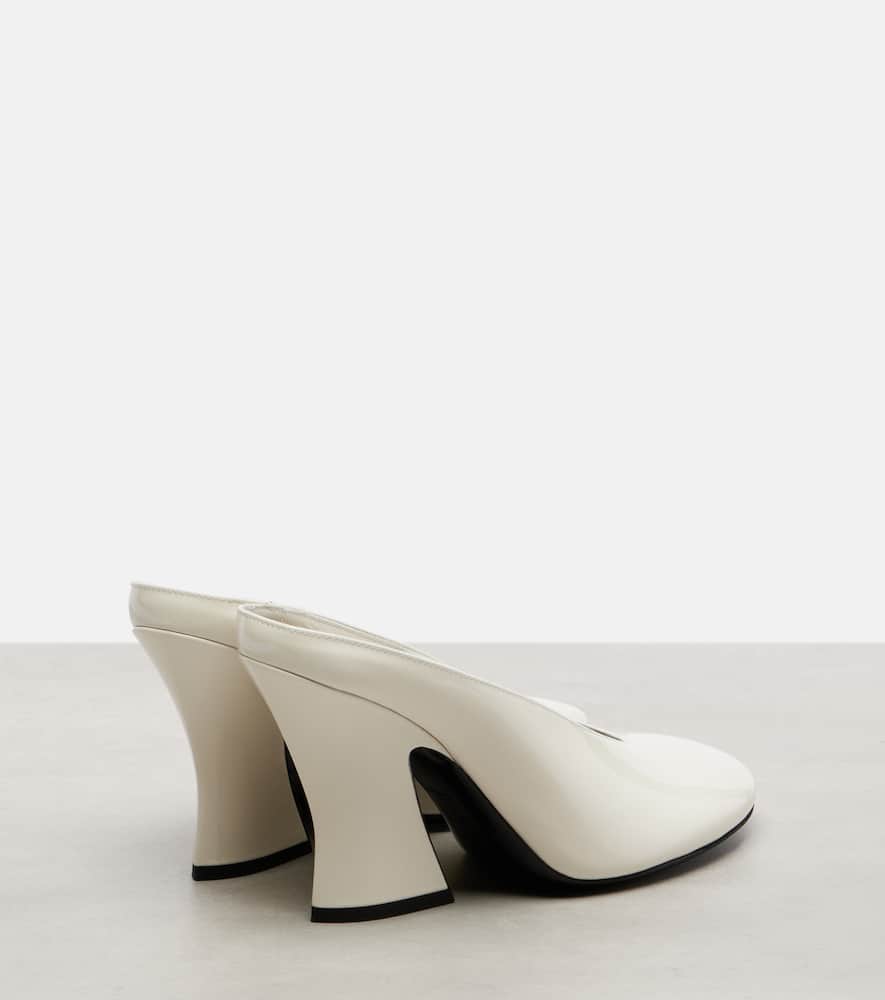 Givenchy Patent Leather Sculpted Block-heel Mules In White