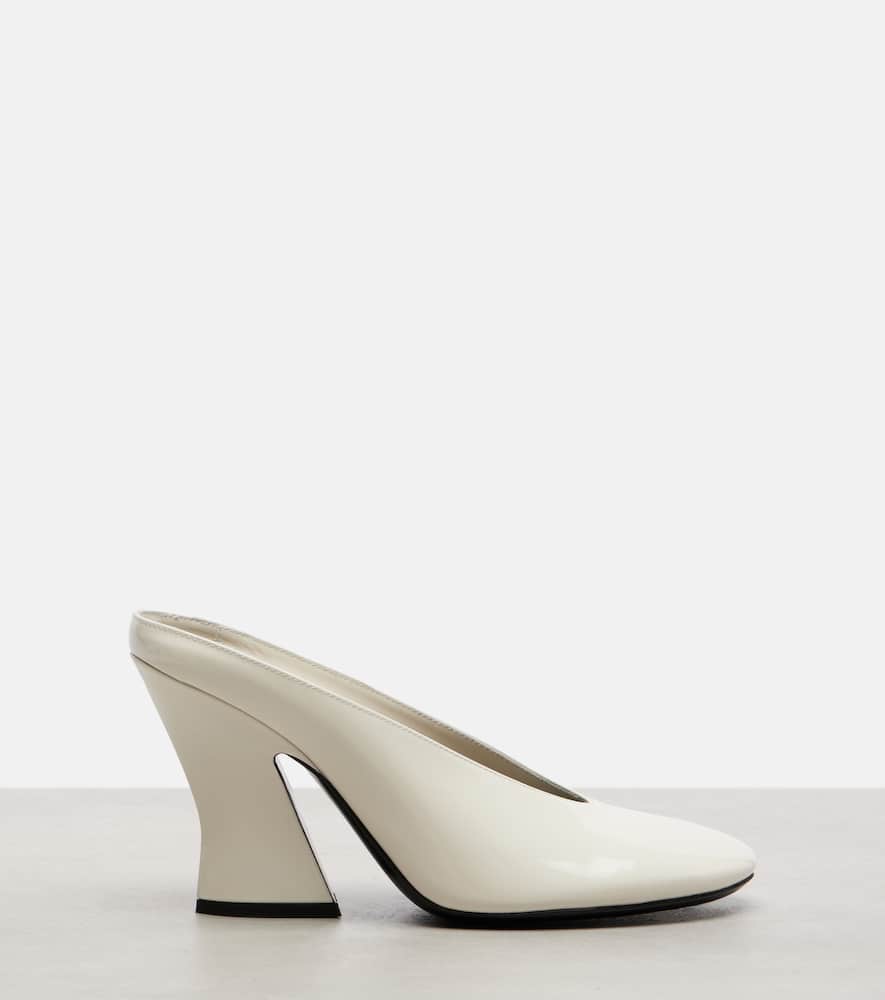 Givenchy Patent Leather Sculpted Block-heel Mules In White