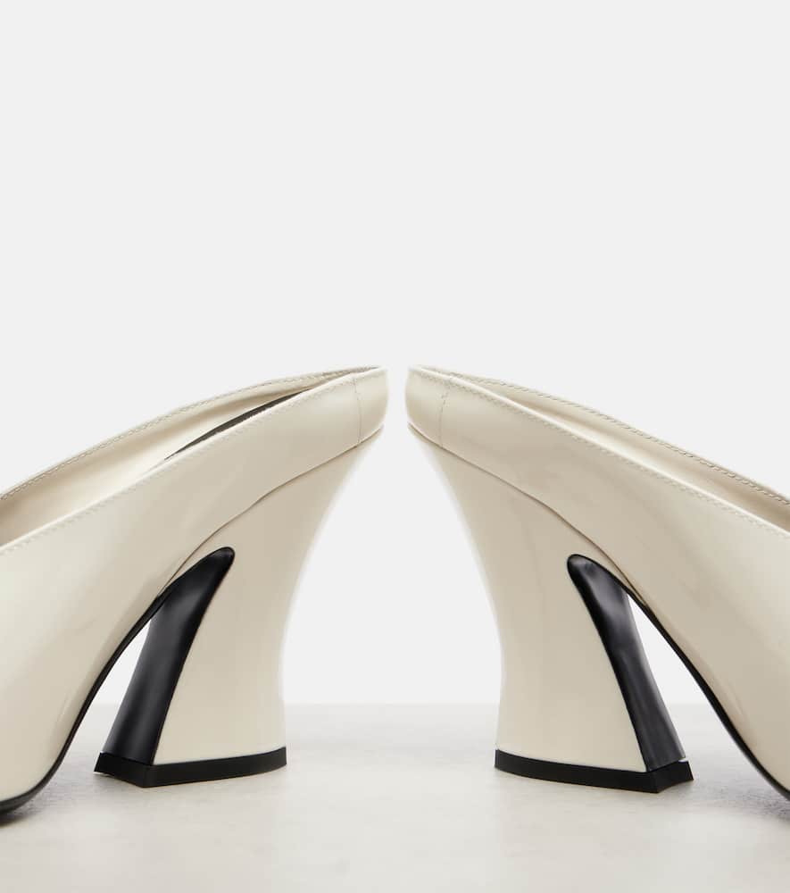Givenchy Patent Leather Sculpted Block-heel Mules In White