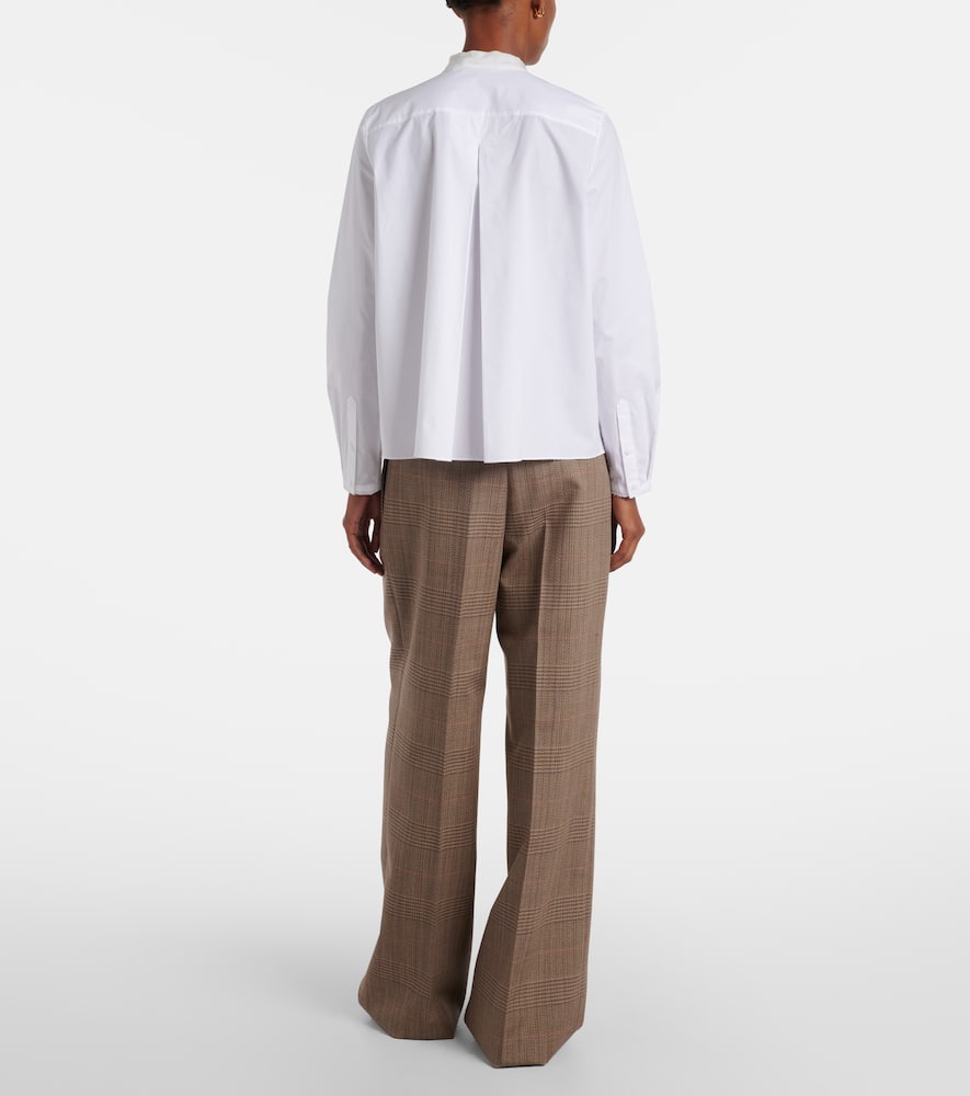 Dorothee Schumacher Pure Power Bow-detail Cotton-blend Poplin Shirt In White