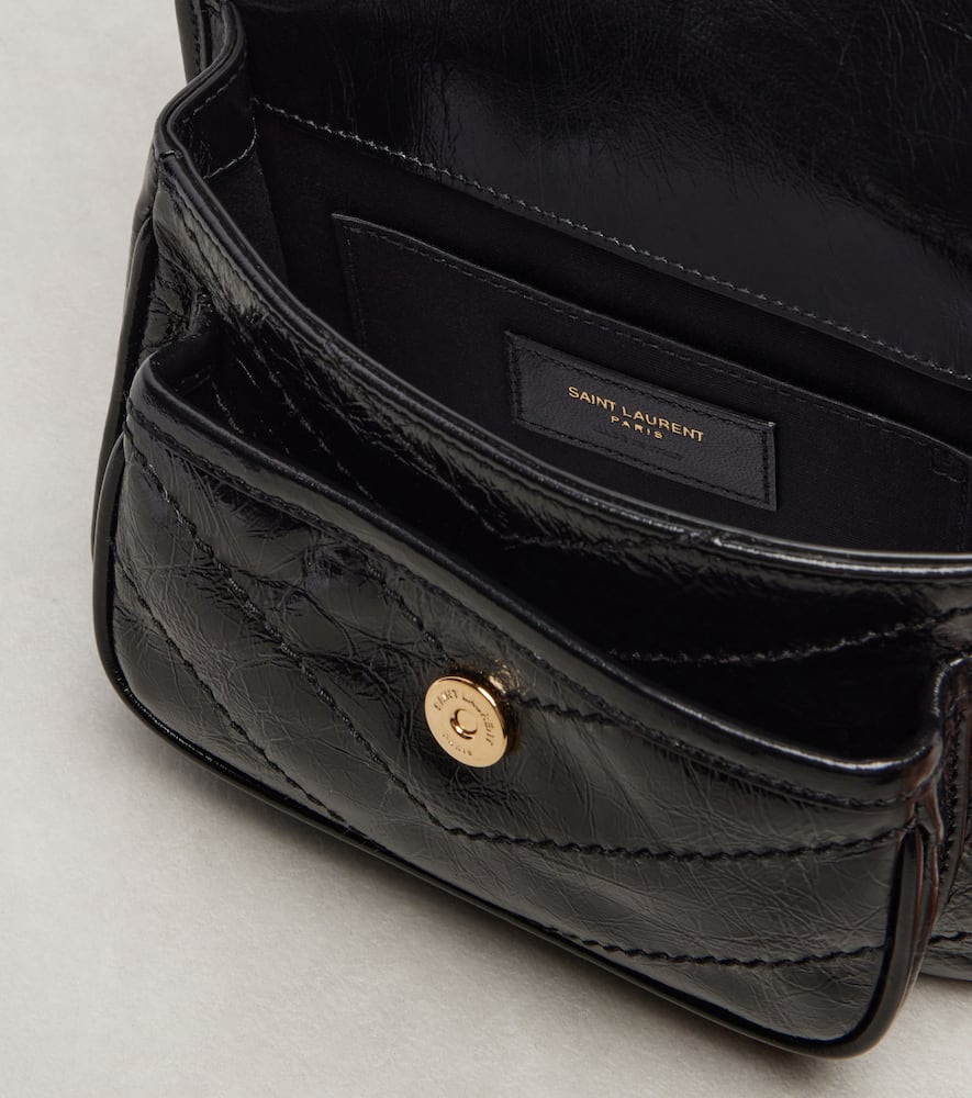 Saint Laurent Niki Mini Leather Crossbody Bag In Black