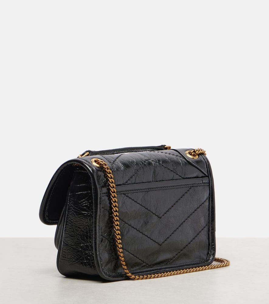 Saint Laurent Niki Mini Leather Crossbody Bag In Black