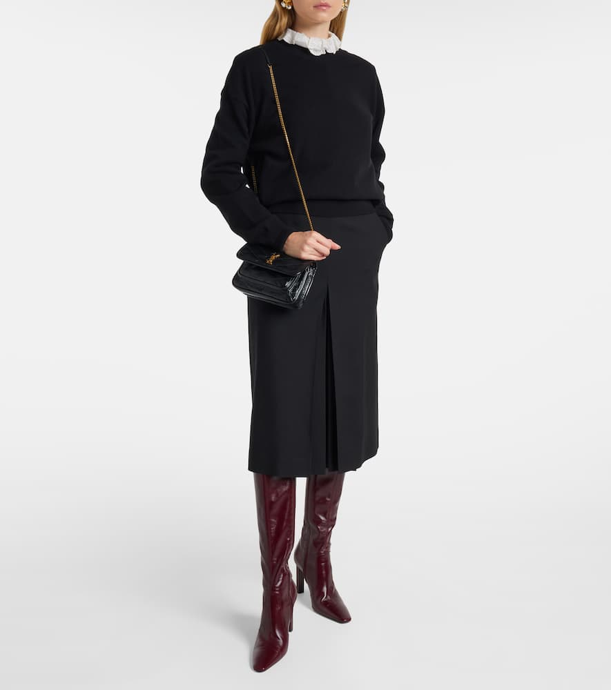 Saint Laurent Niki Mini Leather Crossbody Bag In Black