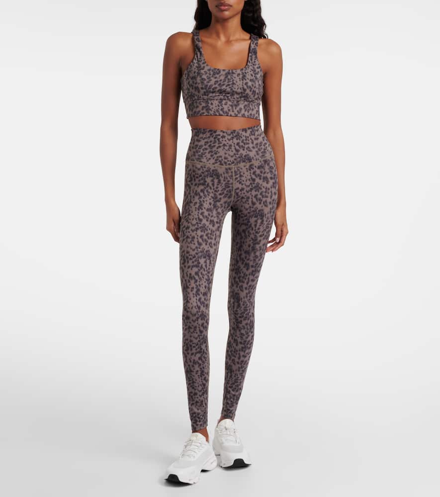 Varley Freesoft Cori Cheetah-print Sports Bra In Black