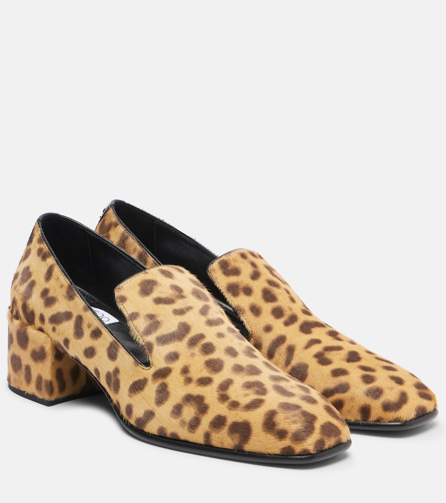 Jimmy Choo Eliot Slipper 45 leopard-print calf hair pumps
