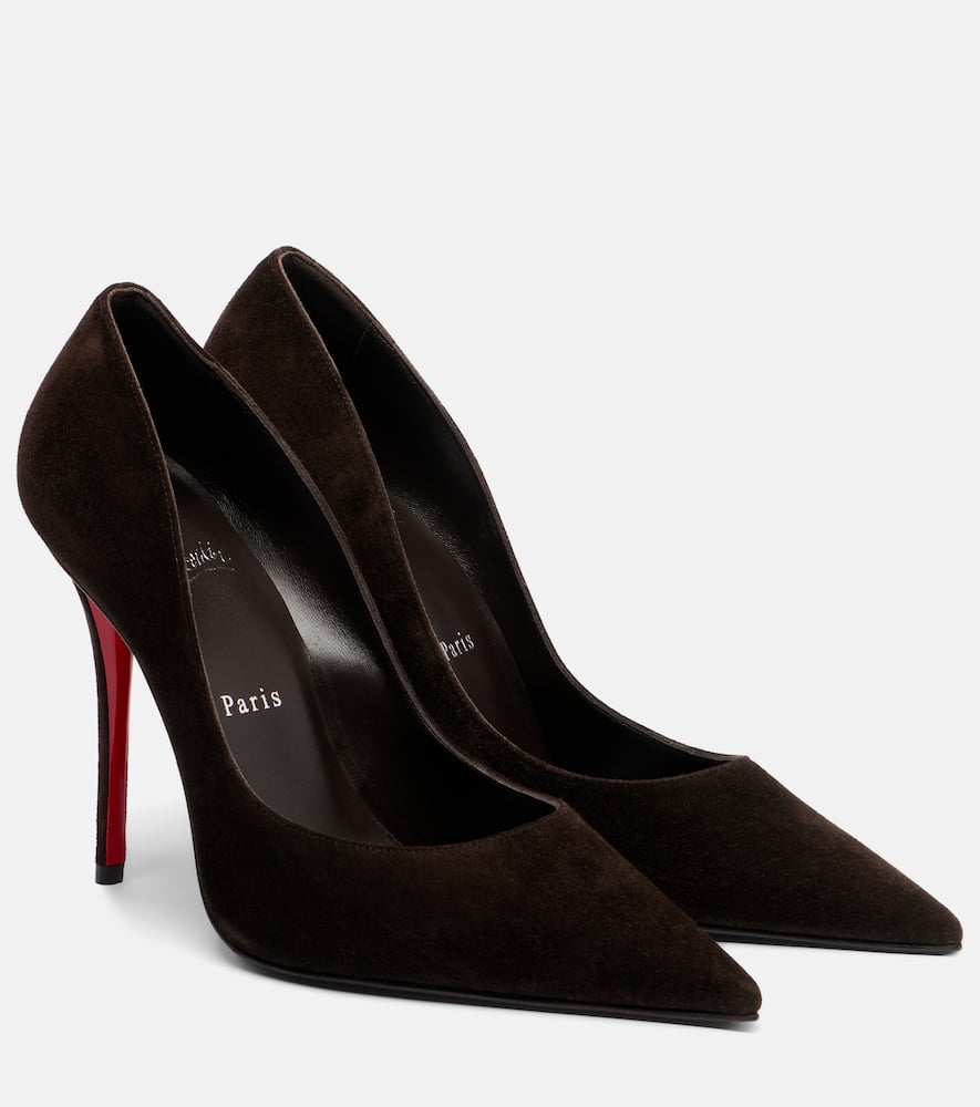 Christian Louboutin Miss Z 100 Suede Pumps In Brown