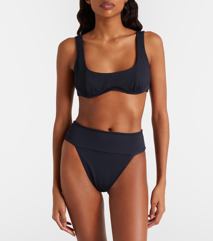  Montce Montce Kaia Ribbed-knit Bikini Top 