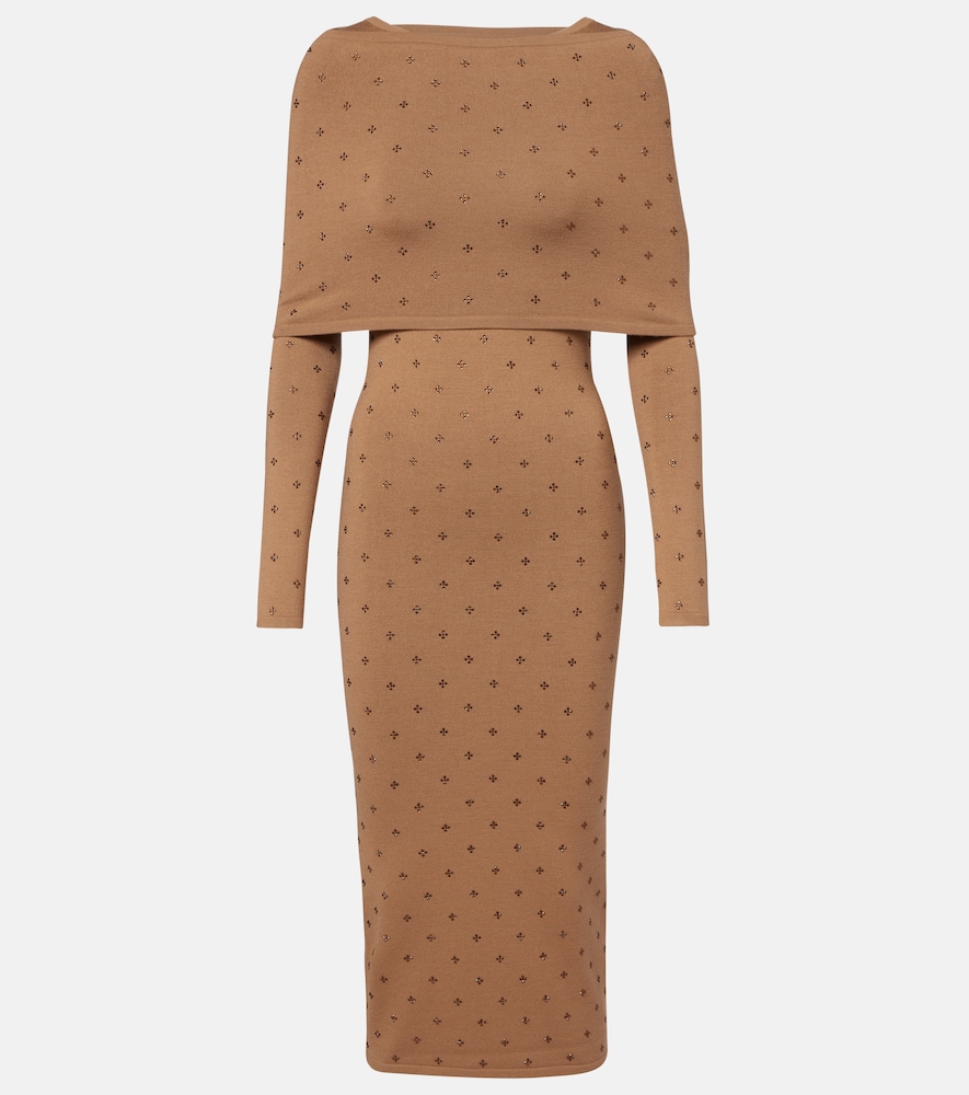 Max Mara Adatti embellished wool-blend midi dress