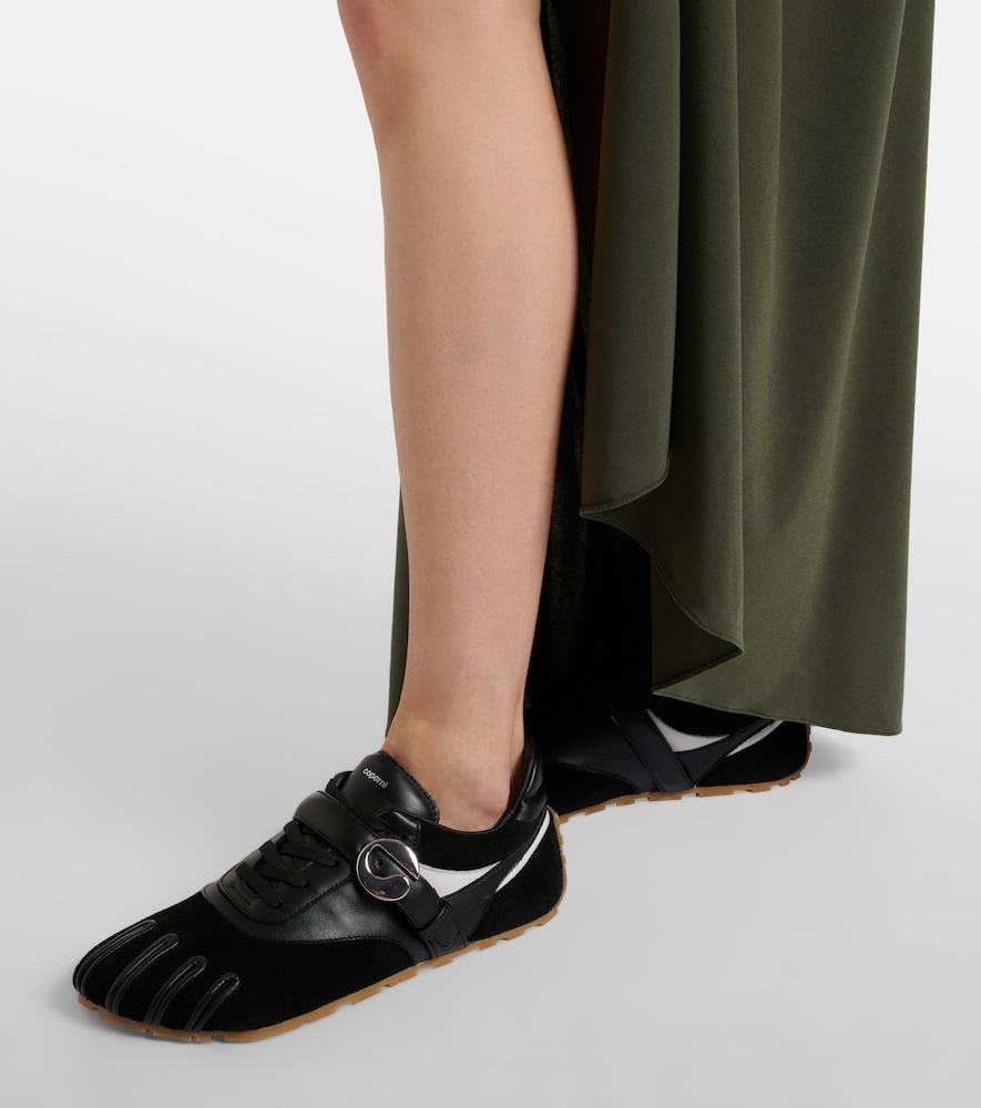 Leather-Trimmed Suede Sneakers