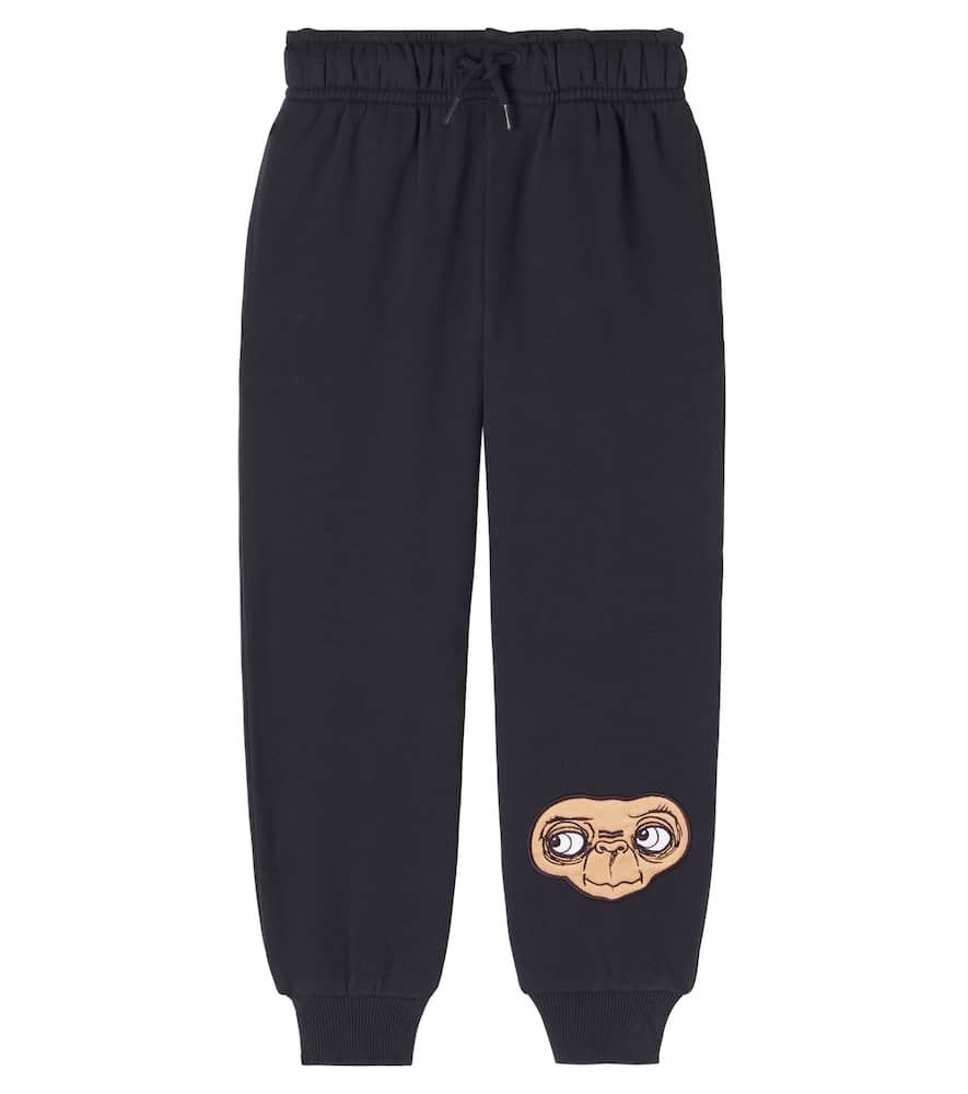 Mini Rodini Kids' X E. T. Cotton Jersey Sweatpants In Black