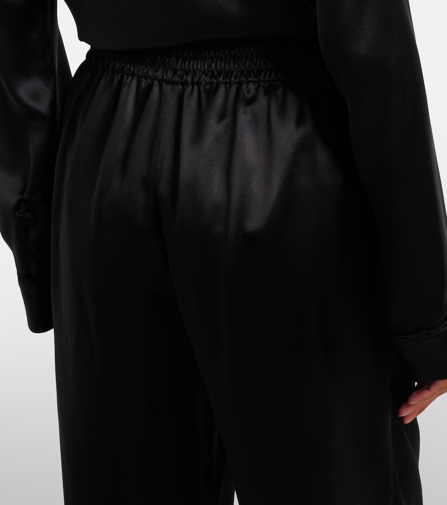  Saint Laurent Saint Laurent Silk Satin Straight Pants 