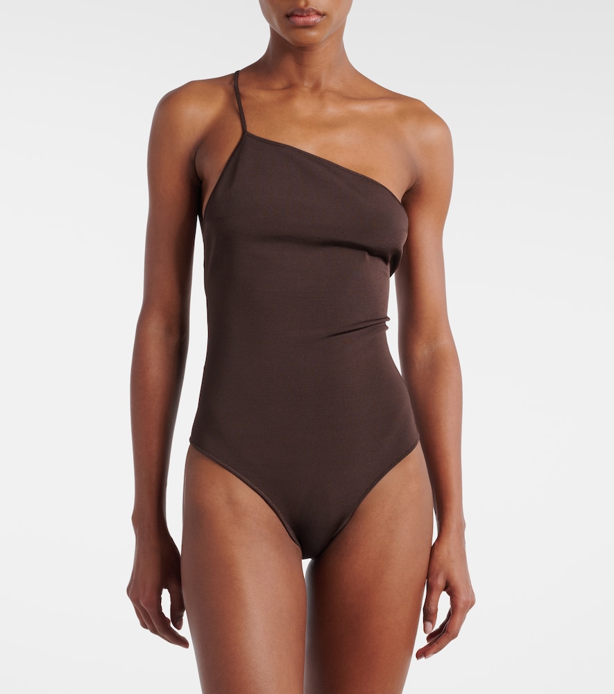  Saint Laurent Saint Laurent One-shoulder Satin Bodysuit 